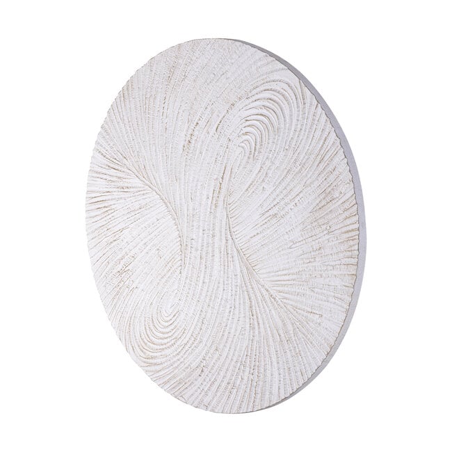 PTMD Wandornament Wiktor Wit MDF rond swirl carved L