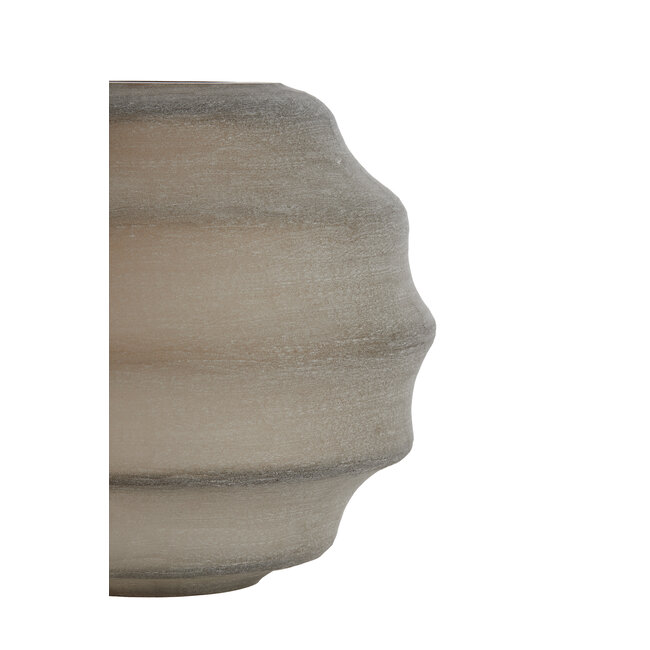 Light en Living Vaas deco Ø32,5x29 cm NAYORO mat glas licht bruin
