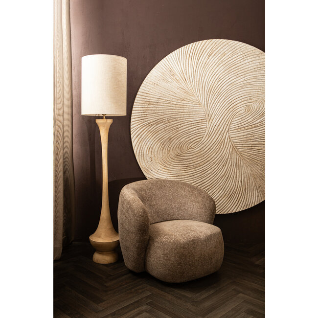 PTMD Wandornament Wiktor Wit MDF swirl carved XL - Ø 180 cm