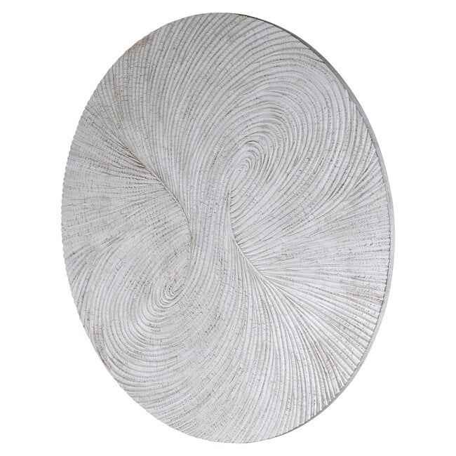 PTMD Wandornament Wiktor Wit MDF swirl carved XL - Ø 180 cm