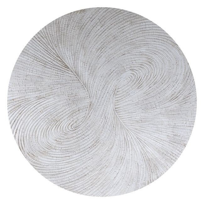 PTMD Wandornament Wiktor Wit MDF swirl carved XL - Ø 180 cm