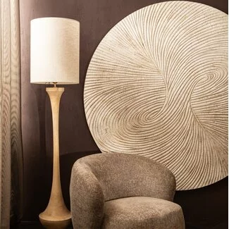 PTMD Wandornament Wiktor Wit MDF swirl carved XL - Ø 180 cm