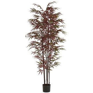 Light en Living Ornament in pot 70x60x180 cm BAMBOO naturel+groen/rood