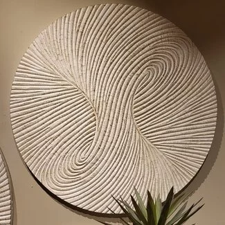 PTMD Wandornament Wiktor Wit MDF swirl carved L - Ø 120 cm