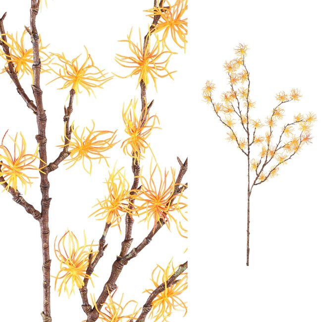 PTMD KunsttakTwig Plant hamamelis geel - oranje