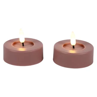Countryfield Maxi theelicht Ø6,7CM LED Patio set van 2 roze