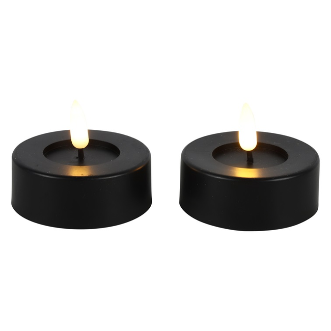 Countryfield Maxi theelicht Ø6,7CM LED Patio set van 2 zwart