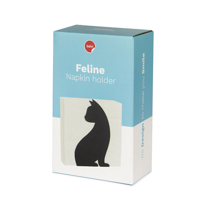 Balvi Servethouder Feline zwart metaal