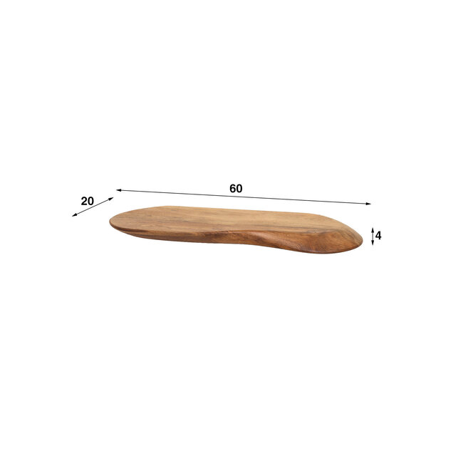 WoonStijl Wandplank 60 cm organisch acacia