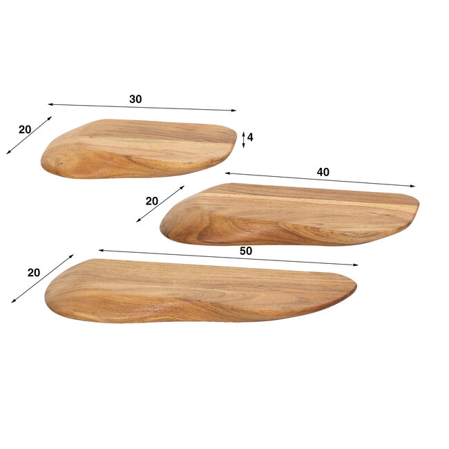 WoonStijl Wandschap organic set van 3