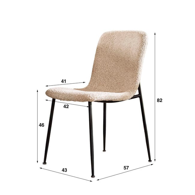 WoonStijl Stoel Tube support - boucle zand