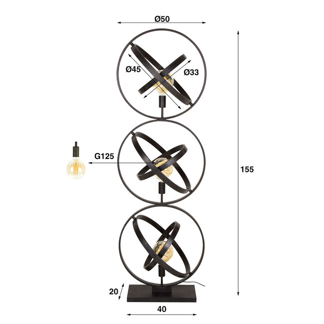 WoonStijl Vloerlamp 3L Galaxy