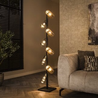 WoonStijl Vloerlamp 8L cylinder mixed glass