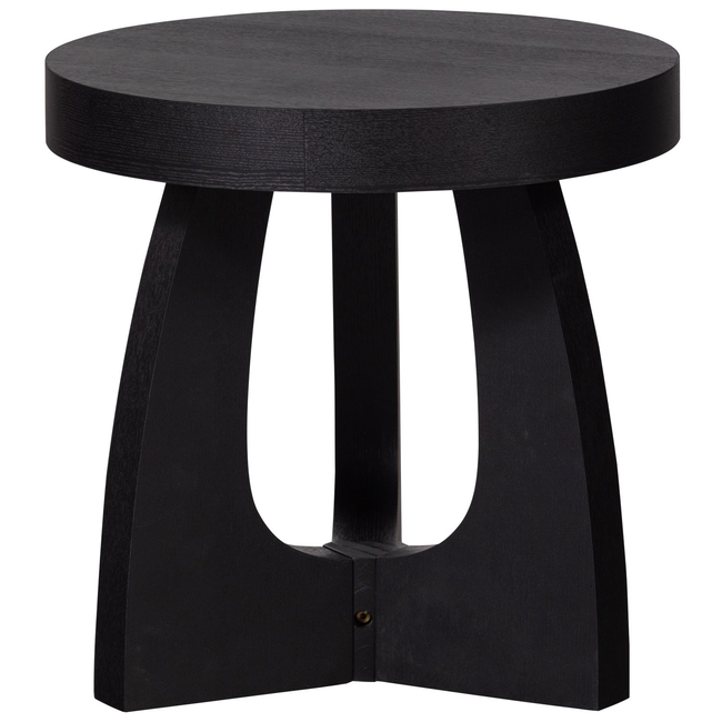 Woood Tala bijzettafel mdf fineer zwart ø45cm
