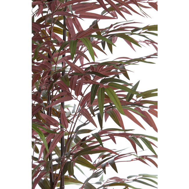 Light en Living Ornament in pot 70x60x150 cm BAMBOO naturel+groen/rood