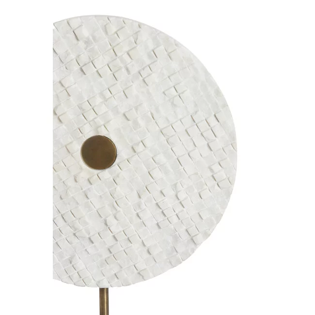 Light en Living Ornament op voet 35x12x50 cm YVO marmer wit+antiek brons