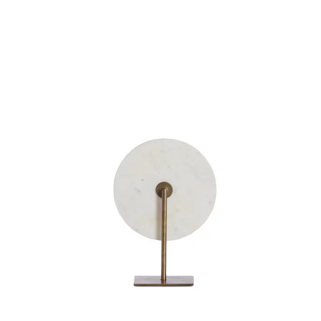 Light en Living Ornament op voet 35x12x50 cm YVO marmer wit+antiek brons