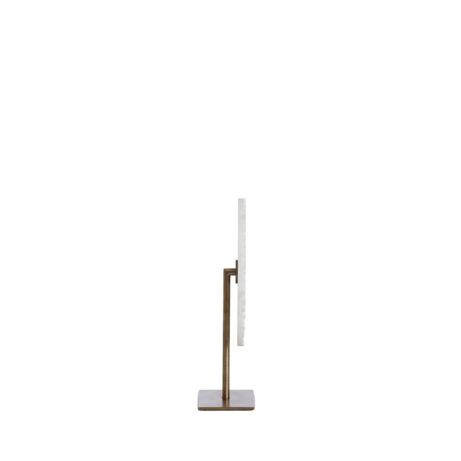 Light en Living Ornament op voet 35x12x50 cm YVO marmer wit+antiek brons