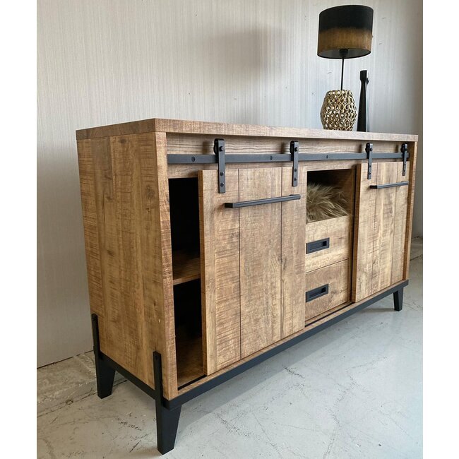 WoonMax Vigo Dark Mango dressoir 2 deurs Lamulux - Robuust & Krasvast