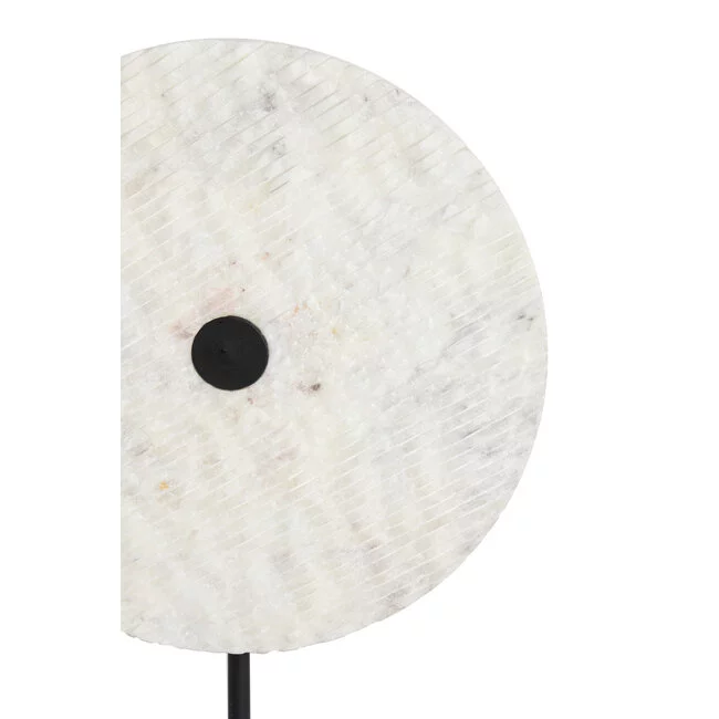 Light en Living Ornament op voet 25x10x35 cm YFKE marmer wit+mat zwart