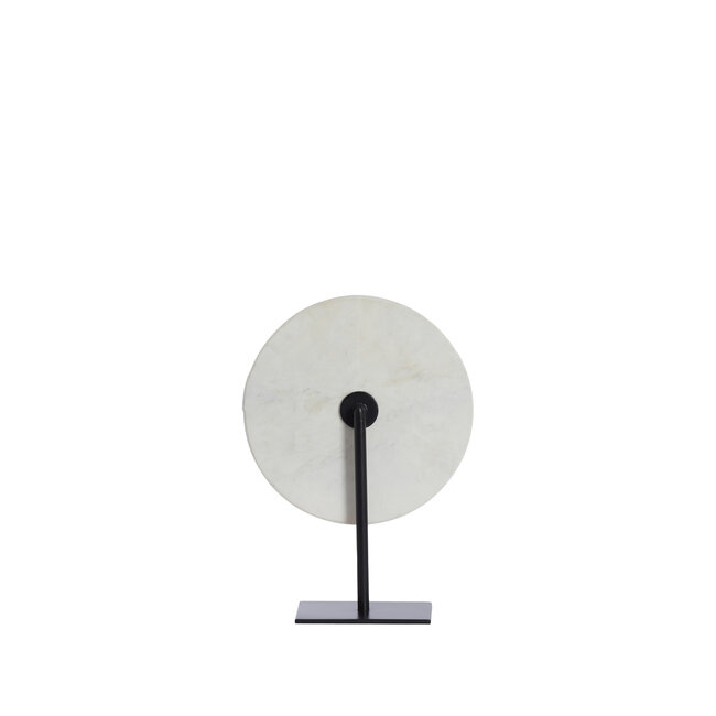 Light en Living Ornament op voet 25x10x35 cm YFKE marmer wit+mat zwart
