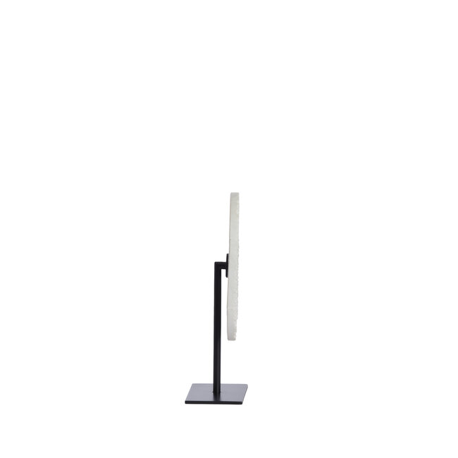 Light en Living Ornament op voet 25x10x35 cm YFKE marmer wit+mat zwart