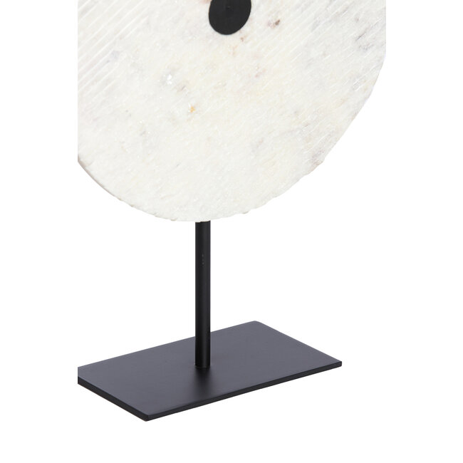 Light en Living Ornament op voet 35x12x50 cm YFKE marmer wit+mat zwart