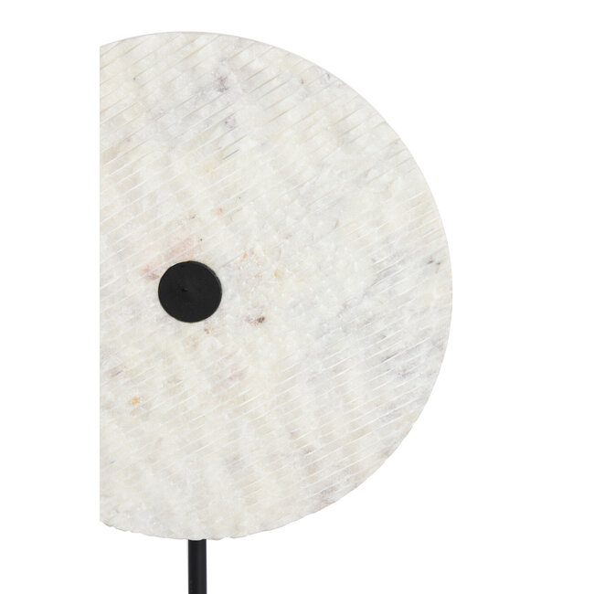 Light en Living Ornament op voet 35x12x50 cm YFKE marmer wit+mat zwart