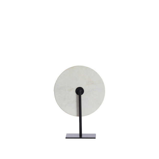 Light en Living Ornament op voet 35x12x50 cm YFKE marmer wit+mat zwart