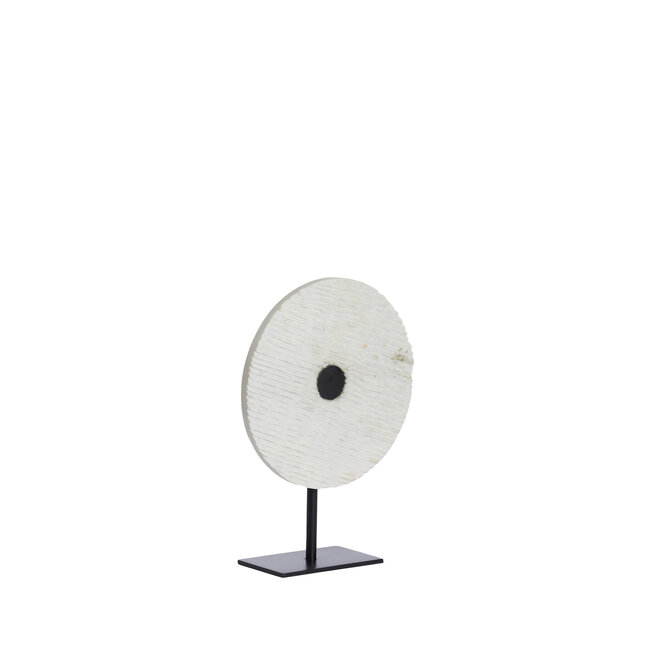 Light en Living Ornament op voet 35x12x50 cm YFKE marmer wit+mat zwart