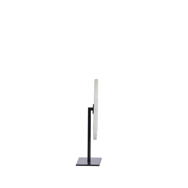 Light en Living Ornament op voet 35x12x50 cm YFKE marmer wit+mat zwart