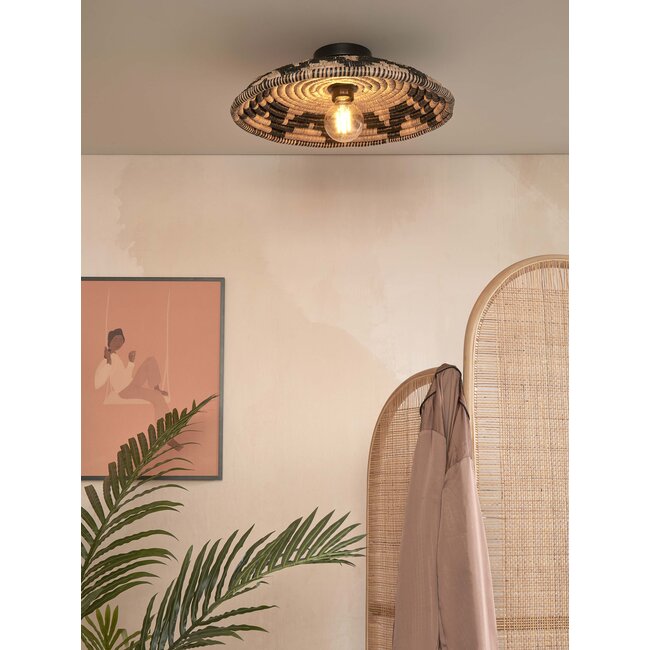 Good&Mojo Plafonniere Andros dia. 45cm zwart/naturel