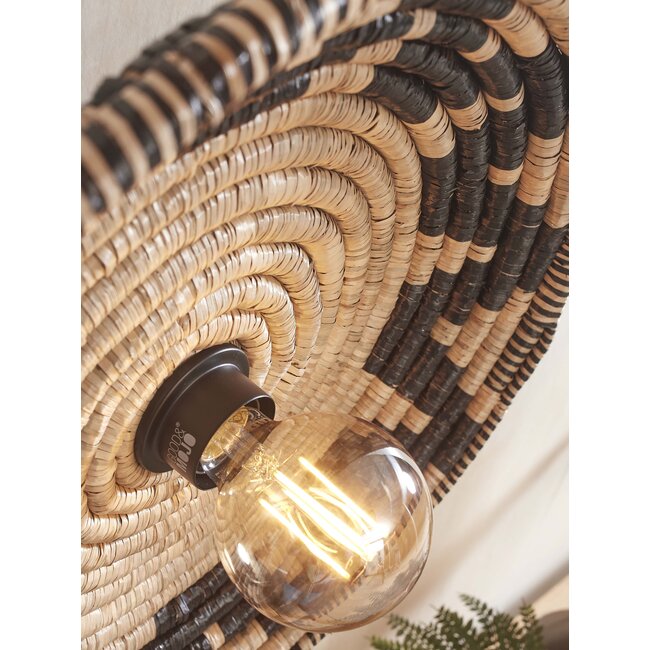 Good&Mojo Plafonniere Andros dia. 45cm zwart/naturel