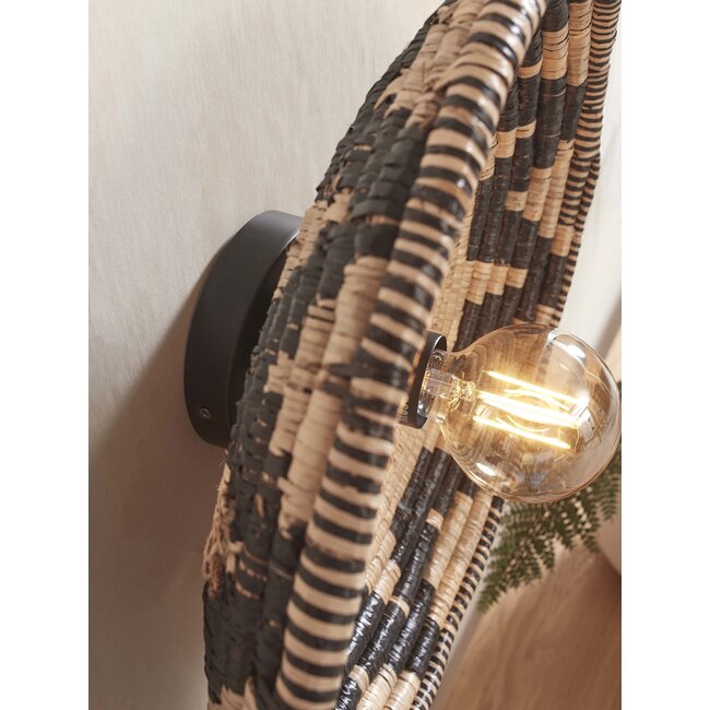 Good&Mojo Plafonniere Andros dia. 45cm zwart/naturel