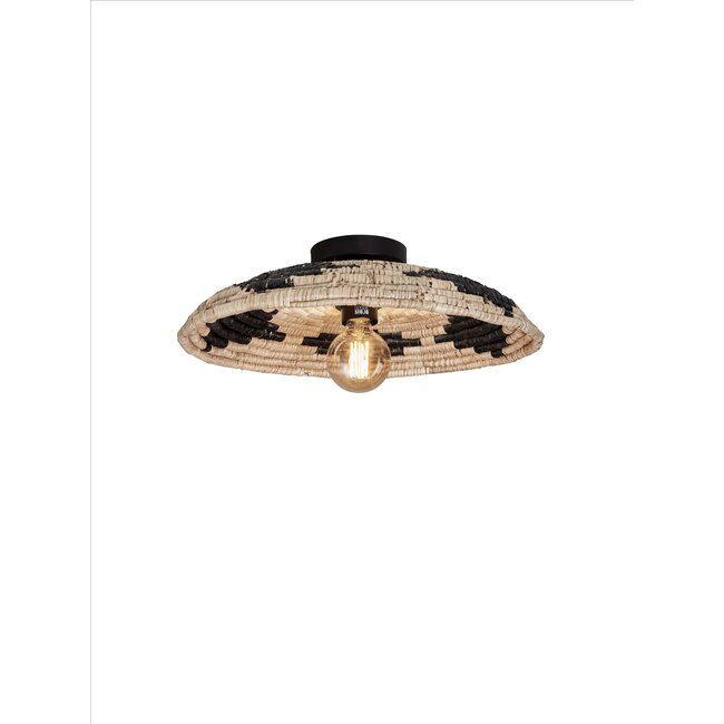 Good&Mojo Plafonniere Andros dia. 45cm zwart/naturel/wit