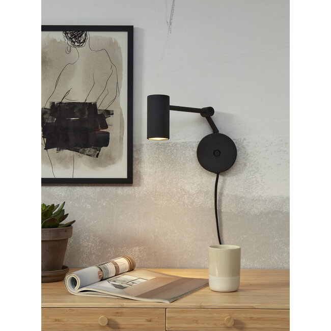 it's about RoMi Wandlamp ijzer Montreux zwart - Industriële wandverlichting