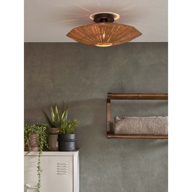 it's about RoMi Plafonniere Panama dia. 45cm bruin - Raffia Plafondlamp