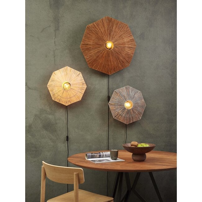 it's about RoMi Wandlamp Panama dia. 65cm bruin - Raffia Wandlamp