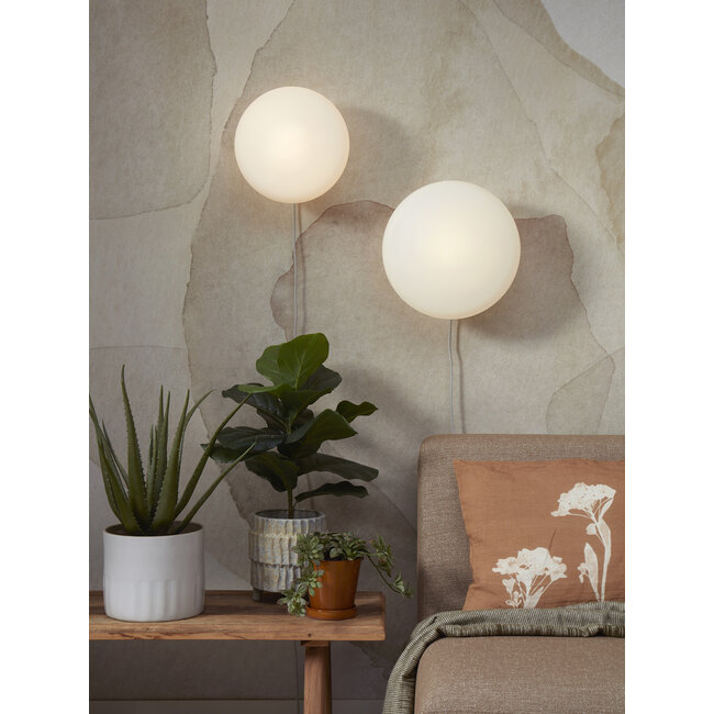 it's about RoMi Wandlamp Sapporo glas wit/zand L