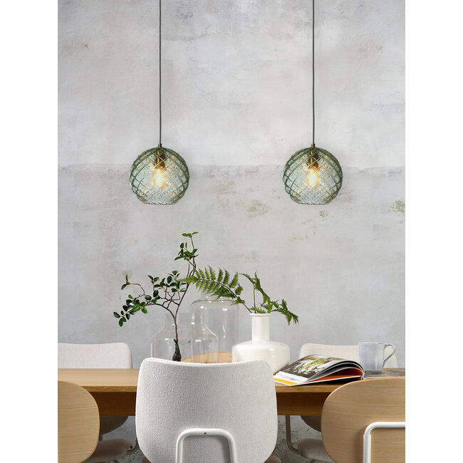 it's about RoMi Hanglamp glas Venice bol groen