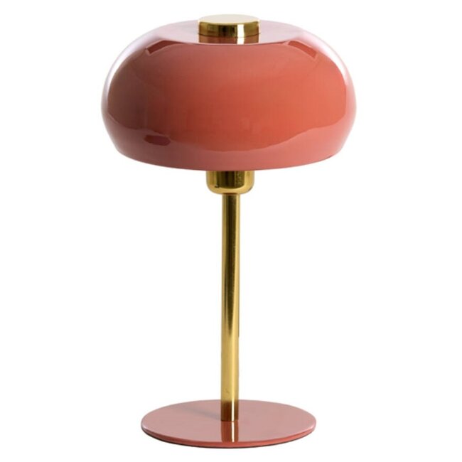 Light en Living Tafellamp SURIN Ø22x34 cm - Glans Koraal en Goud