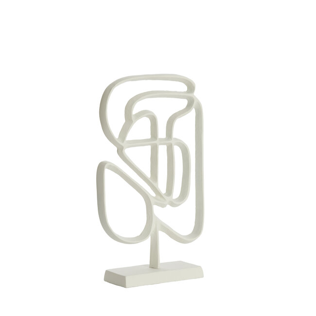 Light en Living Ornament op voet 24x8x39 cm GOLEZA crème