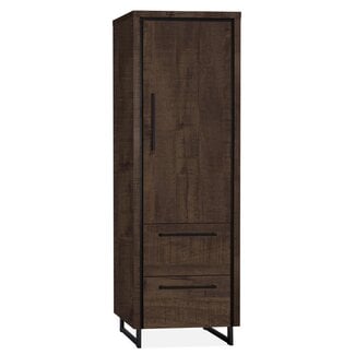 WoonMax Rimini Wandkast 1 deur en 2 lades Lamulux Dark mango