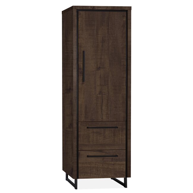 WoonMax Rimini Wandkast 1 deur en 2 lades Lamulux Dark mango