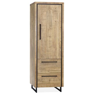 WoonMax Rimini Wandkast 1 deur en 2 lades Lamulux mango