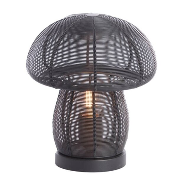 Light en Living Tafellamp MUSHROOM mat zwart Ø20x24 cm - Light & Living