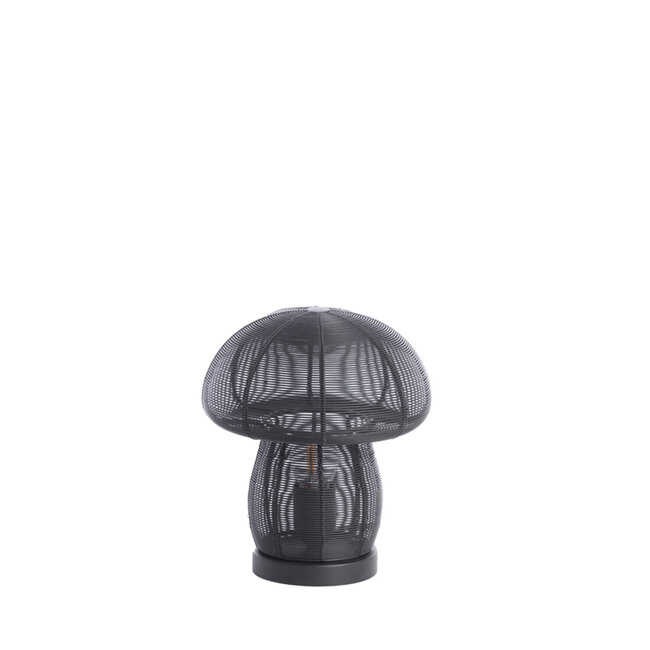 Light en Living Tafellamp MUSHROOM mat zwart Ø20x24 cm - Light & Living