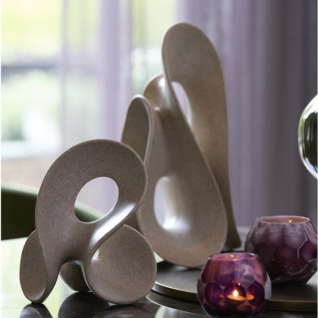 Light en Living Ornament op voet 20,5x19x39 cm ZAZINA taupe