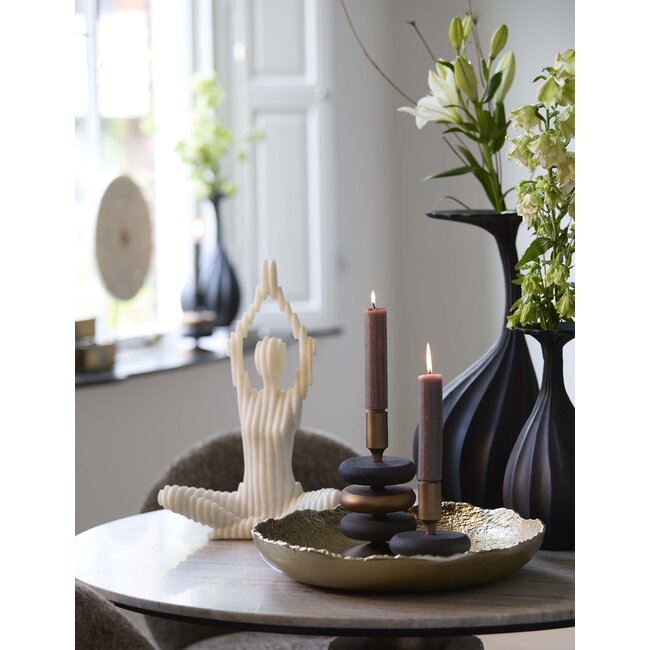 Light en Living Vaas deco 20x20x48 cm NYOKO mat zwart