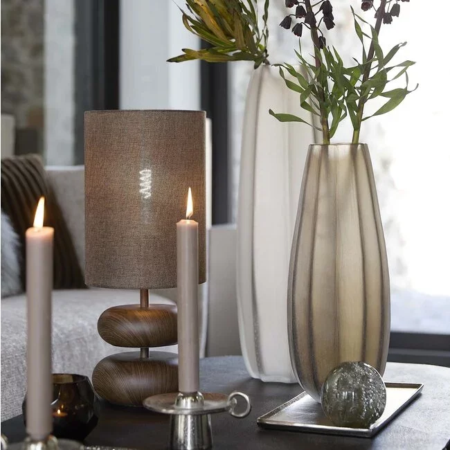 Light en Living Vaas Ø17,5x44,5 cm BRADLEY glas licht bruin